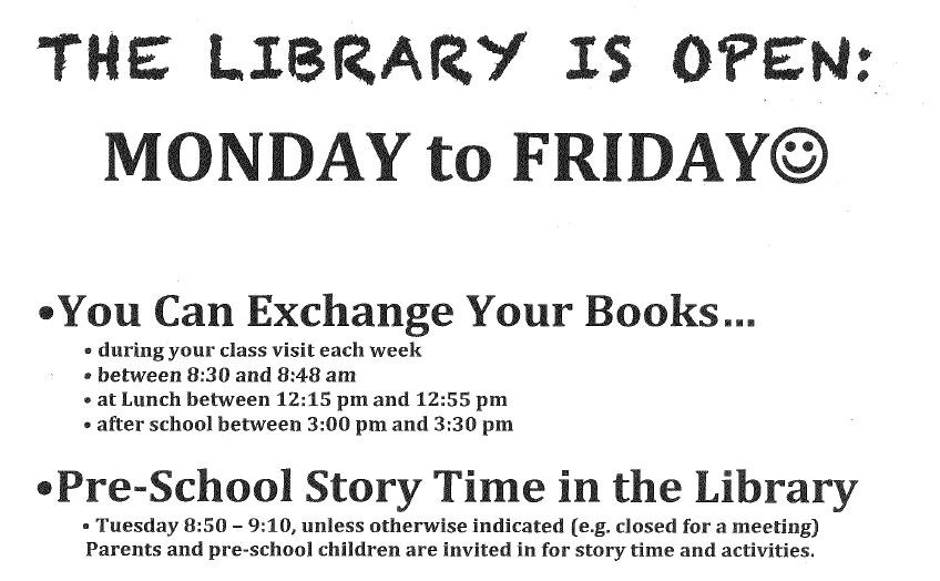 Carisbrooke Library Hours 20172018 Carisbrooke Elementary